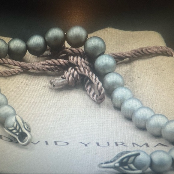 DAVID YURMAN Unisex Sterling Silver 8mm Hematite Matte Bead Bracelet 8.5” - Picture 7 of 7